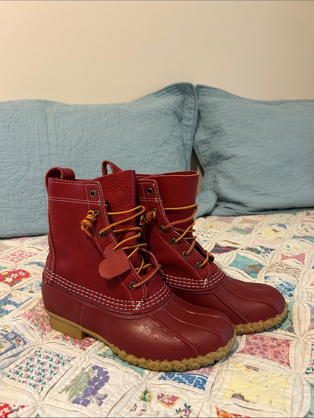 LL Bean red boots size 8